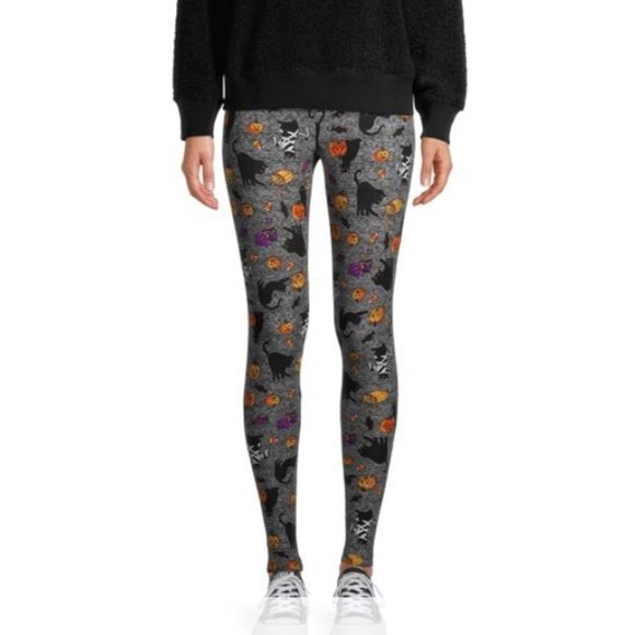 NWT Size 3X Halloween Brushed Knit Stretch Leggings & Black Cat 3X Tee - Picture 4 of 9